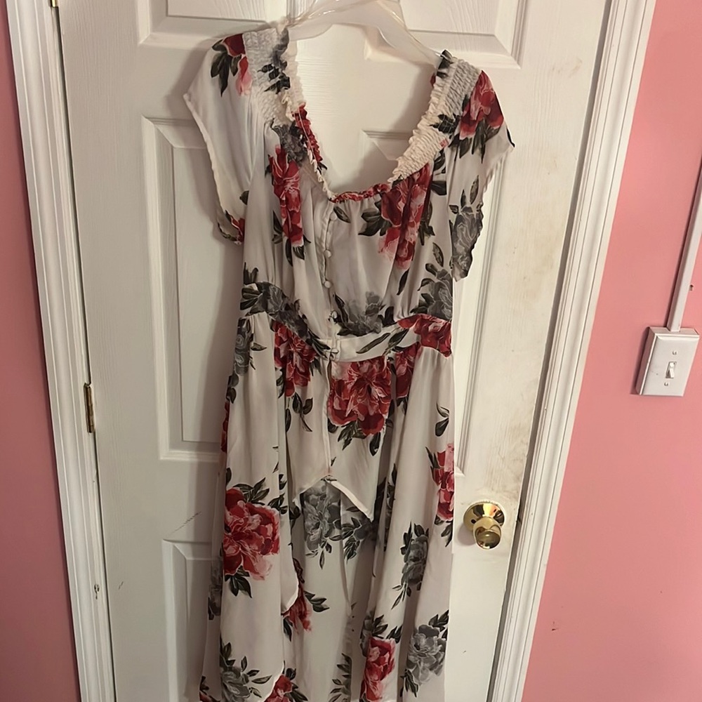 Floral white color dress
